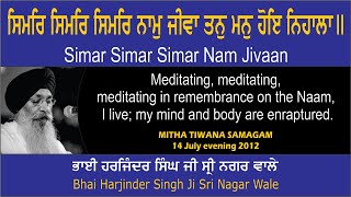 Simar Simar Simar Nam Jivaan By Bhai Harjinder Singh Ji Sri Nagar Wale [upl. by Qulllon]