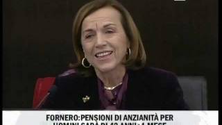 Il Ministro del Welfare Elsa Fornero si Commuove Parlando dei Sacrifici sulle Pensioni [upl. by Eicrad]