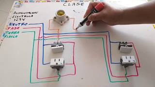 CLASE 8 Como conectar interruptores de escalera y toma corrientes juntos [upl. by Sabanrab]