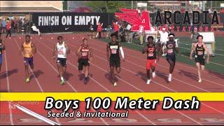 2022 TF  Arcadia Invite  100 Meters Boys Seeded amp Invite [upl. by Ahtebbat]