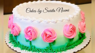 Como decorar un pastel para mujer con rosetones  How to decorate a cake with rosettes [upl. by Yortal]