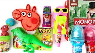 CHUCHES Y DULCES DE PEPPA PIG REX TOY STORY 4 MONOPOLY Y MÁSS Probando dulces  DIVER [upl. by Lananna113]