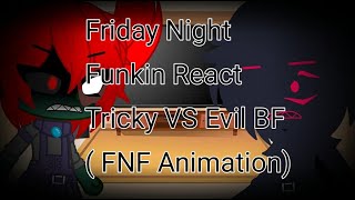 Friday Night Funkin React Tricky VS Evil BF  FNF Animation  •TheRanitor• [upl. by Maxma]