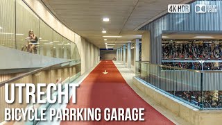 Worlds Largest Bicycle Parking Garage Utrecht  🇳🇱 Netherlands 4K HDR Cycling Tour [upl. by Uolyram]