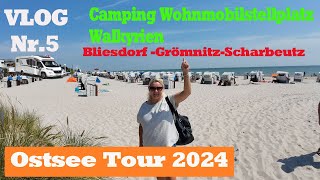 Vlog5 🇩🇪 MEGA👍 Stellplatz Walkyrien Bliesdorfkommt mit uns nach Scharbeutz Grömitz 🚲Neustadt usw [upl. by Llyrpa551]