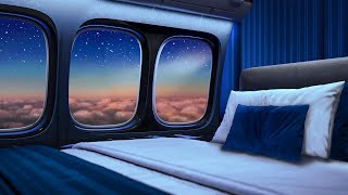 Private Jet Nighttime Experience  Airplane White Noise to Sleep [upl. by Frentz572]