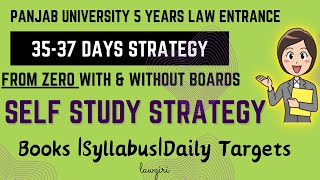 PU BA LLB Entrance exam preparation Strategy Punjab University 5 years Law 2024 Chandigarh [upl. by Ellerihs]