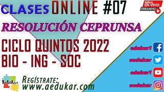 RESOLUCIÓN CEPRUNSA 2022  CICLO QUINTOS [upl. by Sateia]