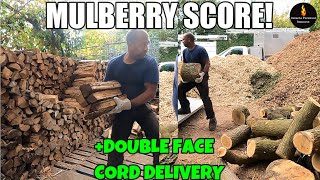 MULBERRY SCORE AND DOUBLE FACE CORD DELIVERY FIREWOOD [upl. by Yram]