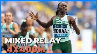 The 4x400M Mixed Relay Team Mary Moraa Anchored In All African Accra Games 2024 [upl. by Mara]