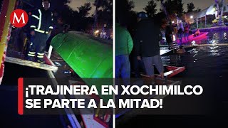 Se hunde una trajinera en embarcadero de Xochimilco no hay lesionados [upl. by Wanda]