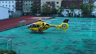 Start ADAC Luftrettung Eurocopter EC135 Christoph 18 DHXAD in Würzburg [upl. by Llirpa]