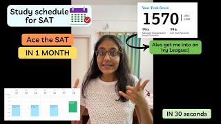 My Study Schedule for the SAT » 1570 in one month shorts [upl. by Akibma715]