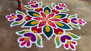 5×3 beautiful rangoli simple design 🙏❤️❤️❤️ [upl. by Boulanger]