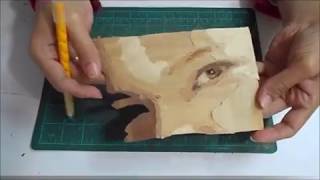 How to Marquetry a Portrait  Le Tableau Marqueterie  intarsio legno [upl. by Ireg]