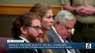 Jury finds Ashley Kroese guilty on all counts in death of Brentwood Police Officer Destin Legieza [upl. by Esiahc]