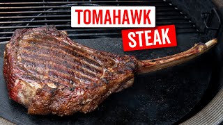 TOMAHAWK STEAK reverse sear op de BBQ gegrild [upl. by Tarrance]