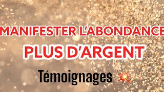 Manifester L’ABONDANCE  D’ARGENT dans votre vie  💥 Témoignages manifestation [upl. by Edalb]