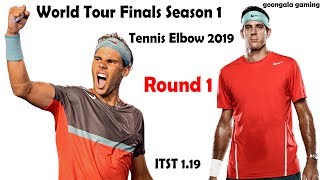 TENNIS ELBOW 2019 NADAL vs DEL POTRO  WORLD TOUR FINALS Round 1  Match 2 ITST 119 Mod [upl. by Linehan]