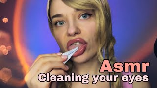 ASMR  Something in your eye  Cleaning your eyes with random things and spit painting [upl. by Adaliah445]