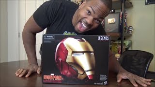 Marvel Legends Series  Ironman Electronic Helmet  UNBOXING [upl. by Nylcoj]