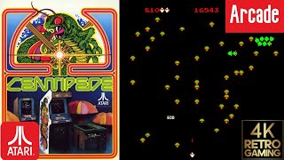 Centipede Arcade  Atari 1980  4k Gameplay [upl. by Oshinski]