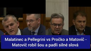 Malatinec a Pellegrini vs Pročko a Matovič  Matovič robil šou a padli silné slová [upl. by Eremehc]