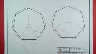 EL TRAZADO DE HEPTÁGONO DADO EL LADO E INSCRITO EN UNA CIRCUNFERENCIA [upl. by Madanhoj]