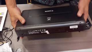 UNBOXING PORTABLE WIRELESS PRINTER CANON PIXMA IP110 [upl. by Nahaj497]