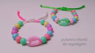 Pulseira de búzios infantil com regulagempasso a passo [upl. by Chill]