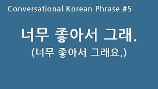 Conversational Korean Phrase 5  너무 좋아서 그래 [upl. by Gibbons428]