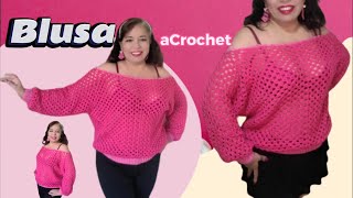 BLUSON BLUSA tejida a crochet ❤ proyectos en crochet [upl. by Selinda]