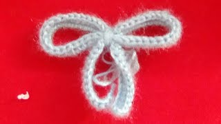 Tuto tricot  réaliser un noeud papillon au crochet [upl. by Dnomyar923]