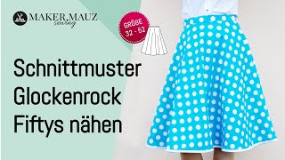 Glockenrock Fiftys  Schnittmuster und Nähanleitung Größe 32  52 [upl. by Randa]