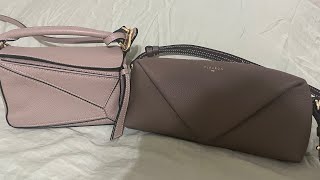 review and comparison of Fleuron Trinity to Loewe Puzzle bag in mini [upl. by Ayardna]