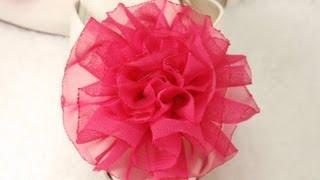 DIY Tutorial How to make Easy Fabric Flower Rose DIY Variant 1 [upl. by Tnattirb]