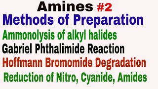 Amines 2 Methods of Preparation  Ammonolysis Reduction of Nitro Cyano Amides Hoffmann [upl. by Llerud824]