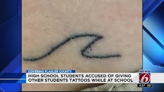 Student gets stick and poke tattoo at school [upl. by Odnamra597]