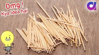 How to reuse toothpicks to make awesome crafts Toothpicks crafts Artkala [upl. by Good]