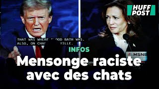 Donald Trump face à Kamala Harris s’approprie cette accusation raciste de son camp sur les chats [upl. by Ahsenik]