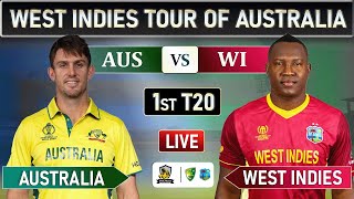 AUSTRALIA vs WEST INDIES 1st T20 LIVE COMMENTARY  AUS vs WI 1st T20 MATCH LIVE [upl. by Leynad290]