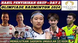 Unggulan 2 TUMBANG Hasil Semua Sektor Penyisihan Grup Day 2 Badminton Olimpiade Paris 2024 [upl. by Stucker]