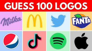 Guess the Logo in 3 Seconds  100 Famous Logos  Ultimate Logo Quiz [upl. by Malena]