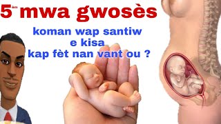 5 mwa gwosès kijan wap santiw sin yo ak kisa kap fèt nan vant ou 🤰🥰 [upl. by Bang]