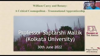 FOTA Seminar  William Carey and Botany  Prof Saptarshi Mallik [upl. by Patman]