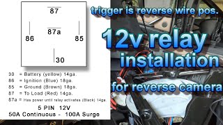 INSTALLATION  BOSCH 12V RELAY FOR REVERSING CAMERA [upl. by Reidid36]