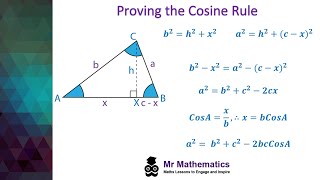 Proof of the Cosine Rule  GCSE Maths  Mr Mathematics [upl. by Selrac518]