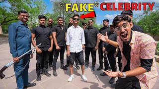 FAKE CELEBRITY IN PUBLIC PRANK🤣 With 10 Bodyguards नकली अरबपति  Crazy Public Reaction [upl. by Lissi]