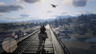 RDR2 Horseman Challenge 9 Arthur Morgan jumps the broken bridge [upl. by Troth454]