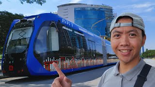 The FirstEver Autonomous Rapid Transit Trackless Tram In Putrajaya Malaysia [upl. by Akinohs]